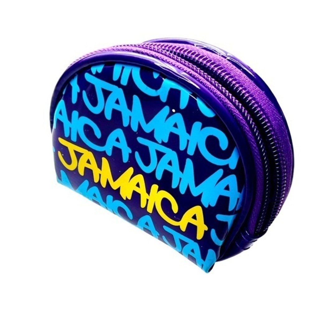 Robin Ruth Jamaica Purple Small Zipper Pouch Travel Coin Makeup Bag